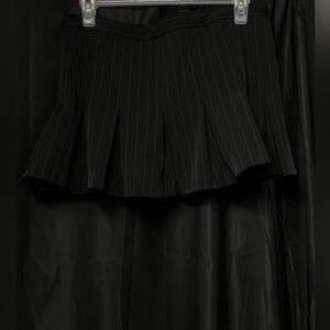 Chic Black Pinstripe Mini Skirt